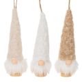 Floristik24 Ensemble de 6 figurines lutins en bois et textile avec barbe à suspendre 17 cm