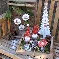 Floristik24 Pendentif de Noël gnome décoration de sapin en métal Ø8cm 6pcs