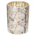 Floristik24 Photophore en verre motif branches intérieur doré 12 cm