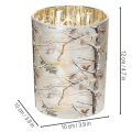 Photophore en verre motif branches intérieur doré 12 cm | Floristik24.fr