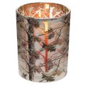Photophore en verre motif