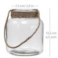 Floristik24 Lanterne en verre, photophore à suspendre H16,5cm Ø14,5cm