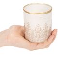 Porte-bougie chauffe-plat en verre à motif floral, Ø8 cm H9 cm, lot de 2 | Floristik24.fr