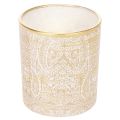 Porte-bougie chauffe-plat en verre à motif cachemire, Ø8 cm, H9 cm, lot de 2 | Floristik24.fr