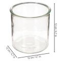 Photophore en verre transparent rond 12 cm - Lot de 2 | Floristik24.fr