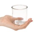 Lot de 3 photophores ronds en verre transparent 8 cm | Floristik24.fr