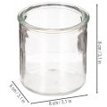 Lot de 3 photophores ronds en verre transparent 8 cm | Floristik24.fr