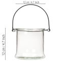 Photophore en verre suspendu Ø12 cm H12,5 cm - Lot de 2 | Floristik24.fr