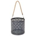 Floristik24 Lanterne déco en métal anthracite Ø16cm - Lot de 2