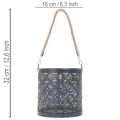Lanterne déco en métal anthracite Ø16cm - Lot de 2 | Floristik24.fr