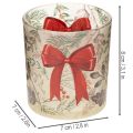 Photophore en verre avec motifs de branches de Noël et ruban rouge 8 cm, lot de 2 | Floristik24.fr