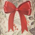 Photophore en verre avec motifs de branches de Noël et ruban rouge 8 cm, lot de 2 | Floristik24.fr