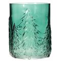Photophore en verre turquoise