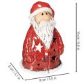 Figurine décorative de Père Noël servant de porte-bougie chauffe-plat avec étoiles, décoration de table, 15 cm | Floristik24.fr
