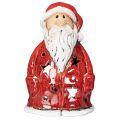 Floristik24 Figurine décorative de Père Noël servant de porte-bougie chauffe-plat avec étoiles, décoration de table, 15 cm