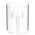 Floristik24 Photophore en verre transparent avec support pour bougie chauffe-plat, 11 cm