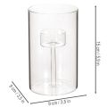 Lot de 2 photophores en verre transparent avec support pour bougies cylindriques 15 cm | Floristik24.fr