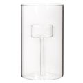 Lot de 2 photophores en verre transparent avec support pour bougies cylindriques 15 cm | Floristik24.fr