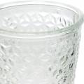 Floristik24 Lanterne en verre avec socle clair Ø10cm H18.5cm décoration de table