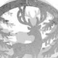Floristik24 Lanterne avec motif ange et renne argent, blanc Ø10×H9.5cm 2pcs