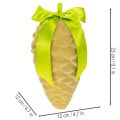 Zapfen décoratifs artificiels avec ruban et nœud 23 cm vert 3 pièces | Floristik24.fr