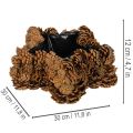 Pot de plantation en forme d'étoile en pommes de pin 30cm naturel | Floristik24.fr