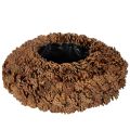 Floristik24 Vasque ronde en pommes de pin naturelles 38 cm brun 14 cm