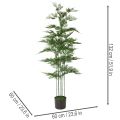 Kunstpflanze bambou vert 132 cm avec pot noir pour décoration intérieure | Floristik24.fr
