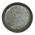 Floristik24 Assiette décorative plaque zinc plaque métal anthracite or Ø24cm