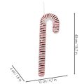 Kanne en plastique imitation sucre d’orge, décoration de Noël, 40 cm, rouge et blanche | Floristik24.fr