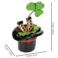 Trèfle et scarabée porte-bonheur en haut-de-forme, 7 cm, lot de 3 | Floristik24.fr