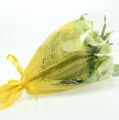 Floristik24 Étui à fleurs jaune motif jute L. 40 cm l. 12-30 cm 50 p.