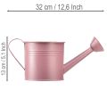 Arrosoir décoratif, pot de fleurs en métal rose, Ø 13,5 cm H 12,5 cm | Floristik24.fr