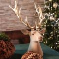 Tête de cerf décorative en plastique 52 cm marron et or pour intérieur | Floristik24.fr