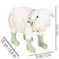 Décoration cochon avec bottes en résine – Figurine humoristique avec fleurs 15,5 cm | Floristik24.fr