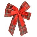 Floristik24 Nœuds décoratifs de Noël en polyester, à carreaux rouges et verts, 20 × 29 cm, ruban de 6 cm, lot de 2