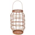 Floristik24 Lanterne de jardin, métal, finition rouillée, poignée, style vintage, Ø19,5 cm