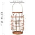 Lanterne de jardin, métal, finition rouillée, poignée, style vintage, Ø19,5 cm | Floristik24.fr