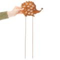 Piquet de jardin décoratif en forme de hérisson à patine rouillée, 20 cm | Floristik24.fr
