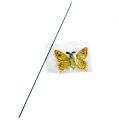 Floristik24 Papillon sur bâton 17cm jaune