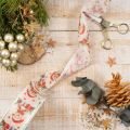 Ruban cadeau en tissu motif ours de Noël 40mm x 15m | Floristik24.fr