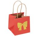 Floristik24 Sac cadeau en papier avec motif nœud, 12 cm, rouge et or, lot de 8