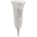 Floristik24 Vase funéraire vase gris à coller avec motif calla H32,5cm