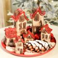 Maisons en céramique avec toit rouge 15 cm – Lot de 2 | Floristik24.fr