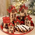 Lot de 2 petites maisons en céramique avec toit rouge – 8 cm | Floristik24.fr