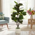 Ficus lyrata artificiel 120 cm en textile et plastique, vert, pour décoration intérieure | Floristik24.fr