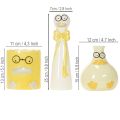 Lot de 3 figurines en céramique en forme de canards avec lunettes, décoration printemps-été, H 25 cm | Floristik24.fr