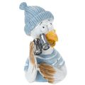 Floristik24 Mouette décorative en polyrésine bleu et blanc avec longue-vue H11cm