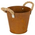 Floristik24 Pot en métal avec anses, pot à herbes, décor rouille Ø16,5 cm H15 cm