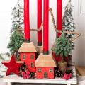 Mini sapin de Noël socle en bois vert blanc Ø8cm H18cm 3pcs | Floristik24.fr